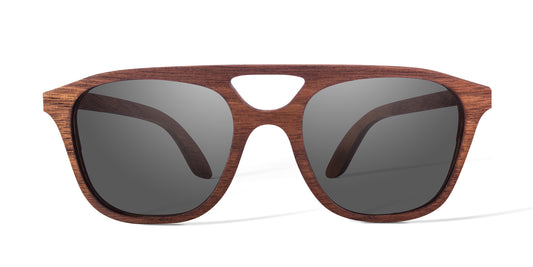 Lentes de madera cobá, mica humo, polarizada, marca Bang