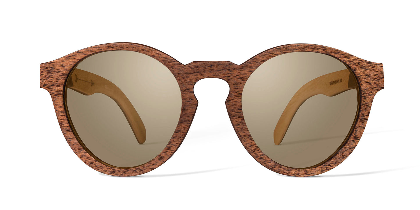 Lentes polarizados Bang, mica café, frente, fondo blanco